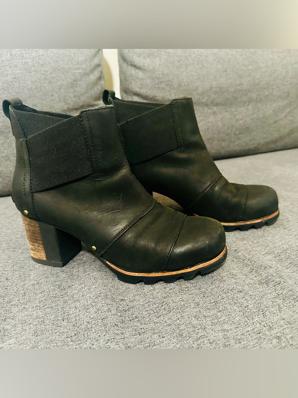 Black Sorel Leather Booties